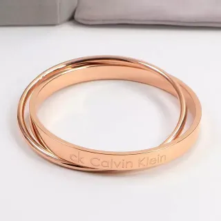 Calvin Klein Interlocking Double-Band Rose Gold Bracelet
