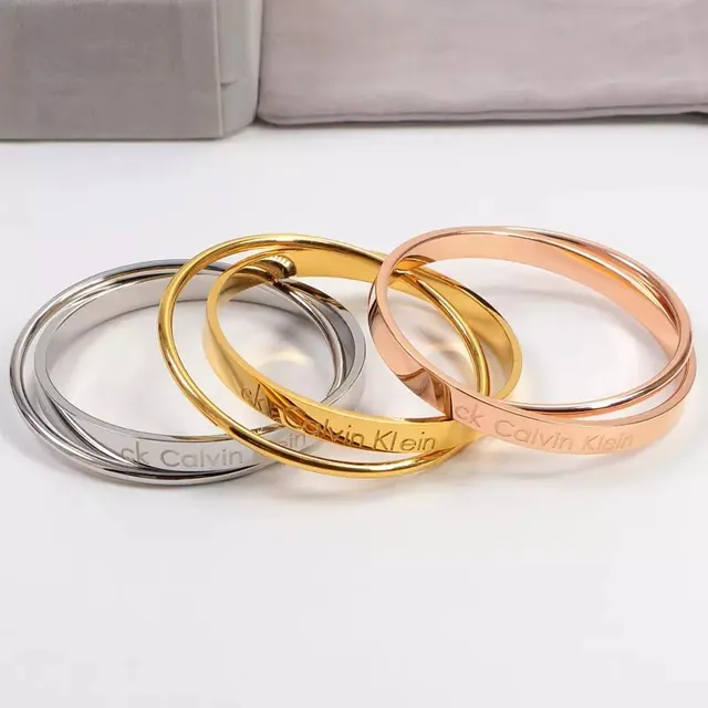 Calvin Klein Interlocking Double-Band Rose Gold Bracelet 3