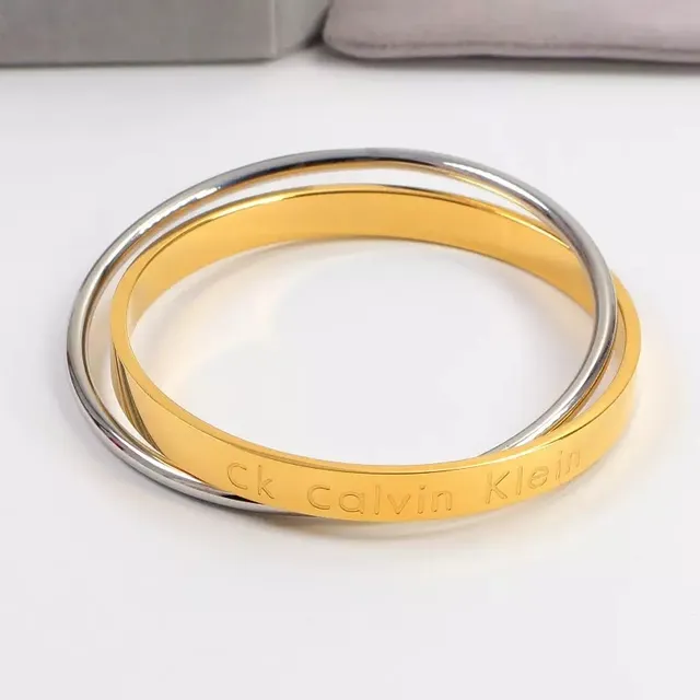 Calvin Klein Interlocking Double-Band Rose Gold Bracelet 5