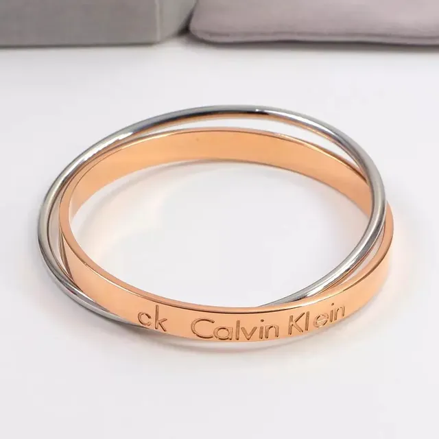 Calvin Klein Interlocking Double-Band Rose Gold Bracelet 6
