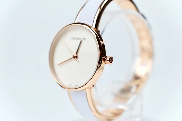 Calvin Klein Minimalist Bangle White Strap Quartz Watch 6