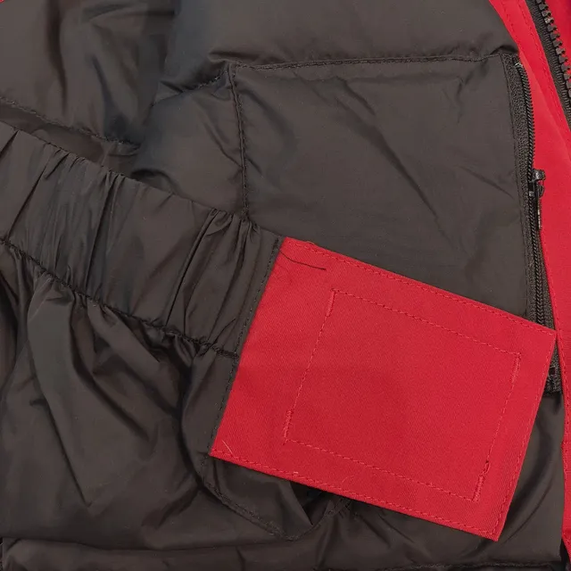 Canada Goose Expedition Red Beige Hooded Fur-Trimmed Parka 4