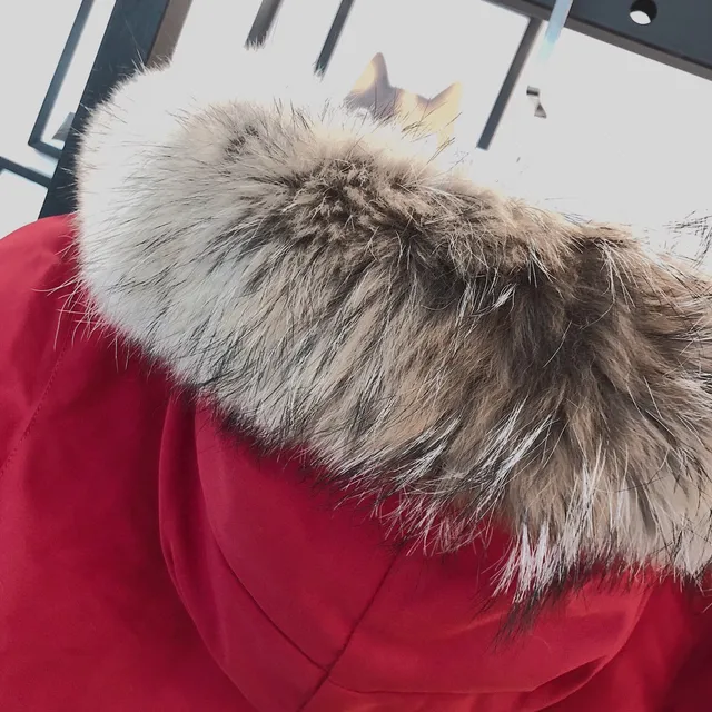 Canada Goose Expedition Red Beige Hooded Fur-Trimmed Parka 7