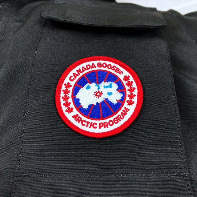 Canada Goose Expedition Red Beige Hooded Fur-Trimmed Parka 15