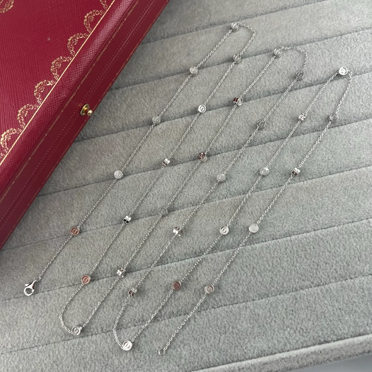 Cartier Double Chain Circular Disc Necklace 2