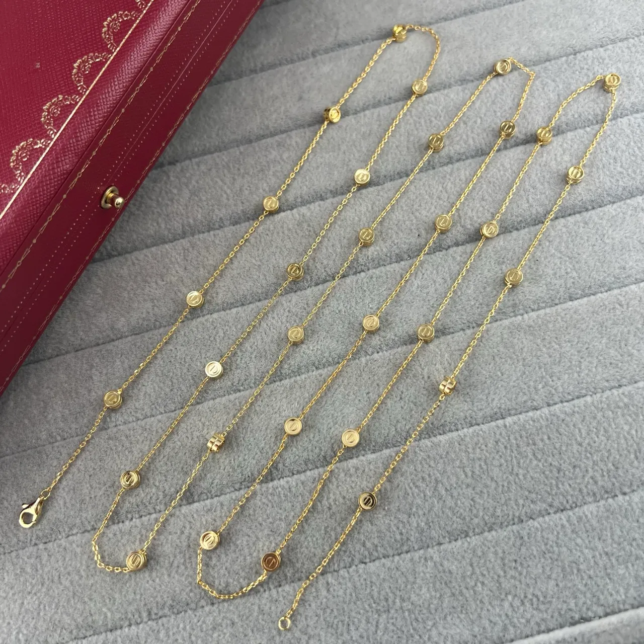 Cartier Double Chain Circular Disc Necklace 3