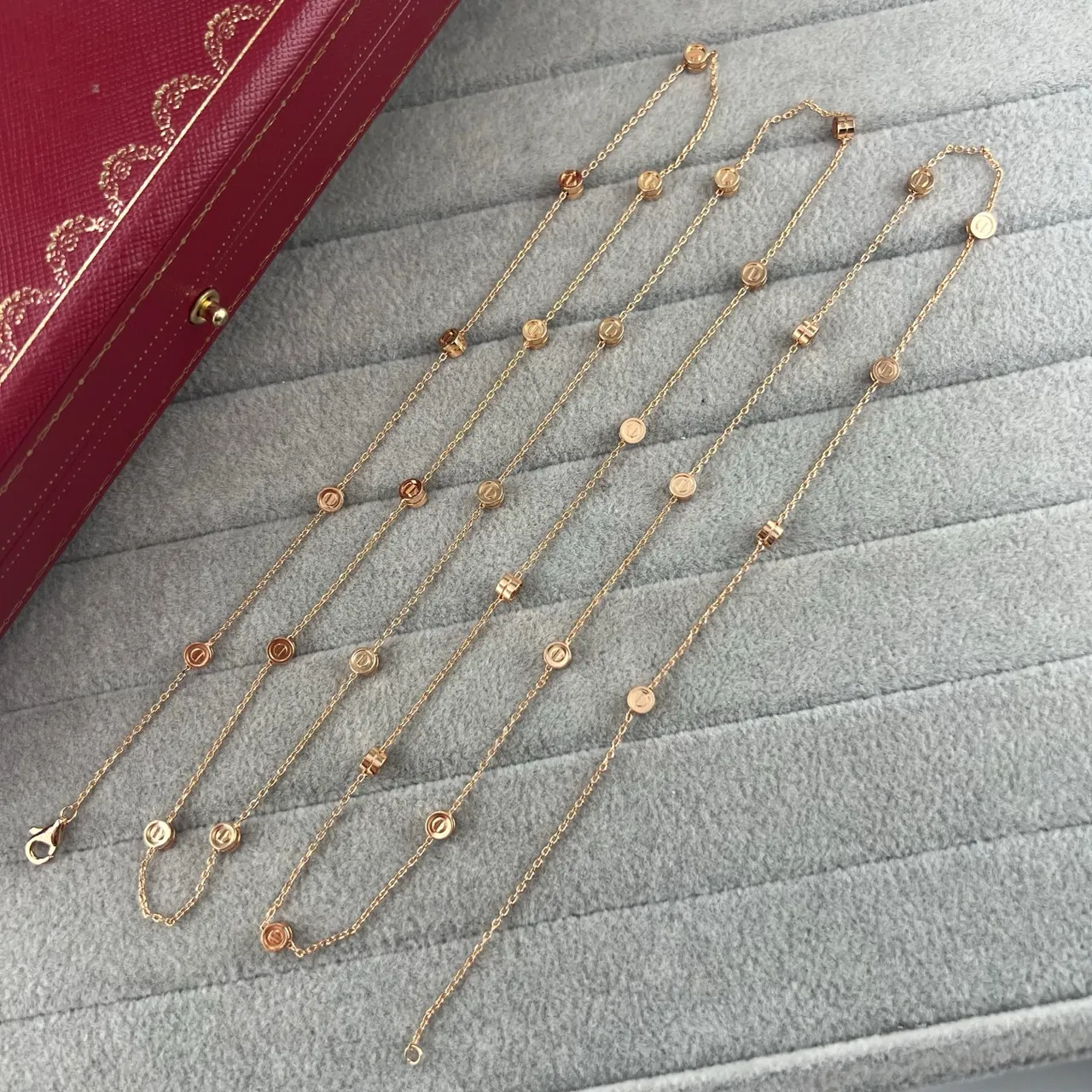 Cartier Double Chain Circular Disc Necklace 4