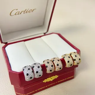Cartier Gold Black Pavé-Set Dome-Shaped Band Ring