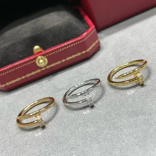 Cartier Juste un Clou Gold Silver Nail-Motif Pavé-Set Ring