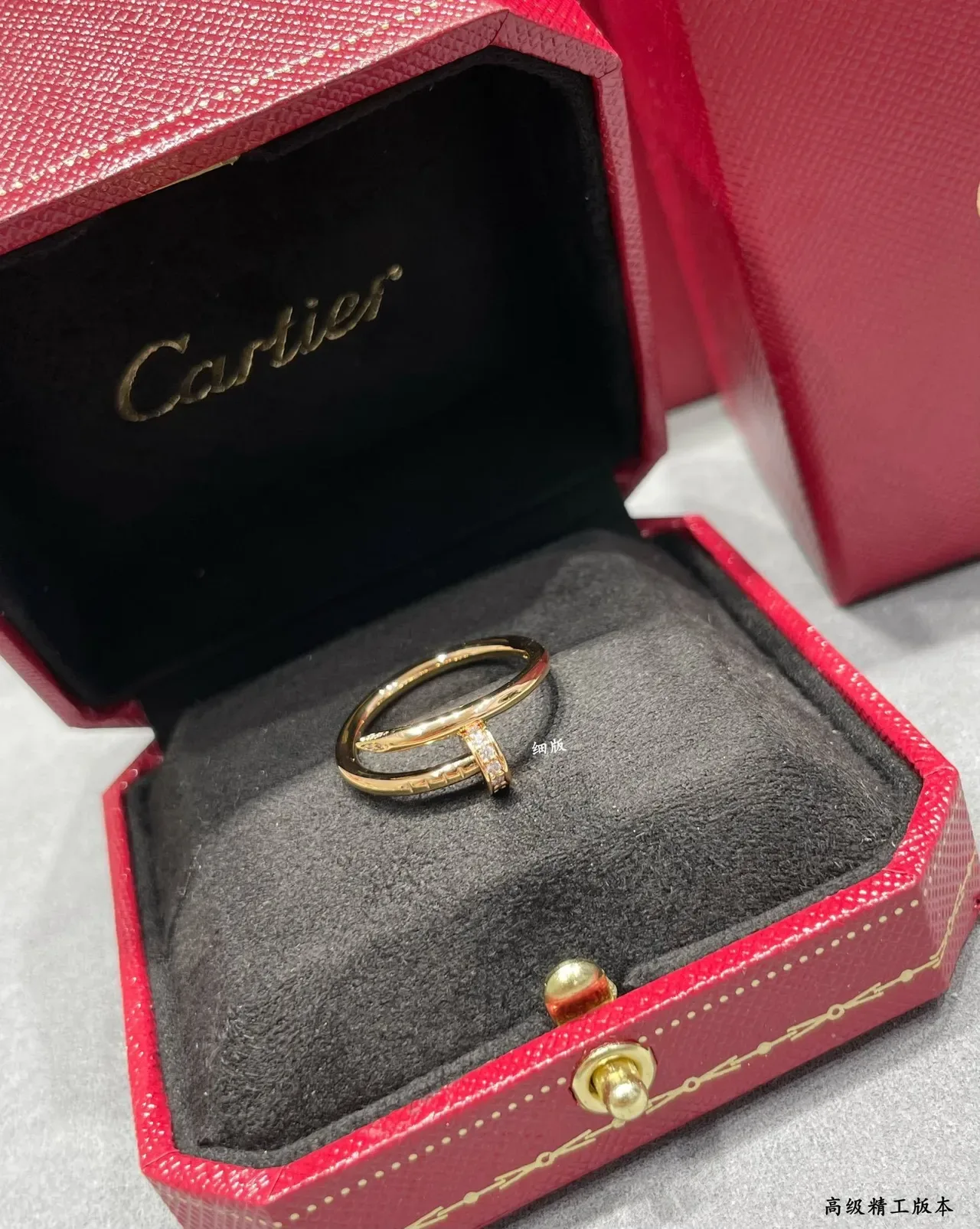 Cartier Juste un Clou خاتم ذهبي فضي نقش المسمار مرصع 5