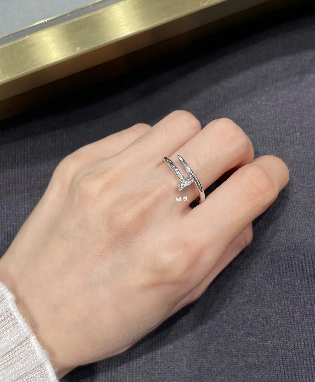 Cartier Juste un Clou خاتم ذهبي فضي نقش المسمار مرصع 9