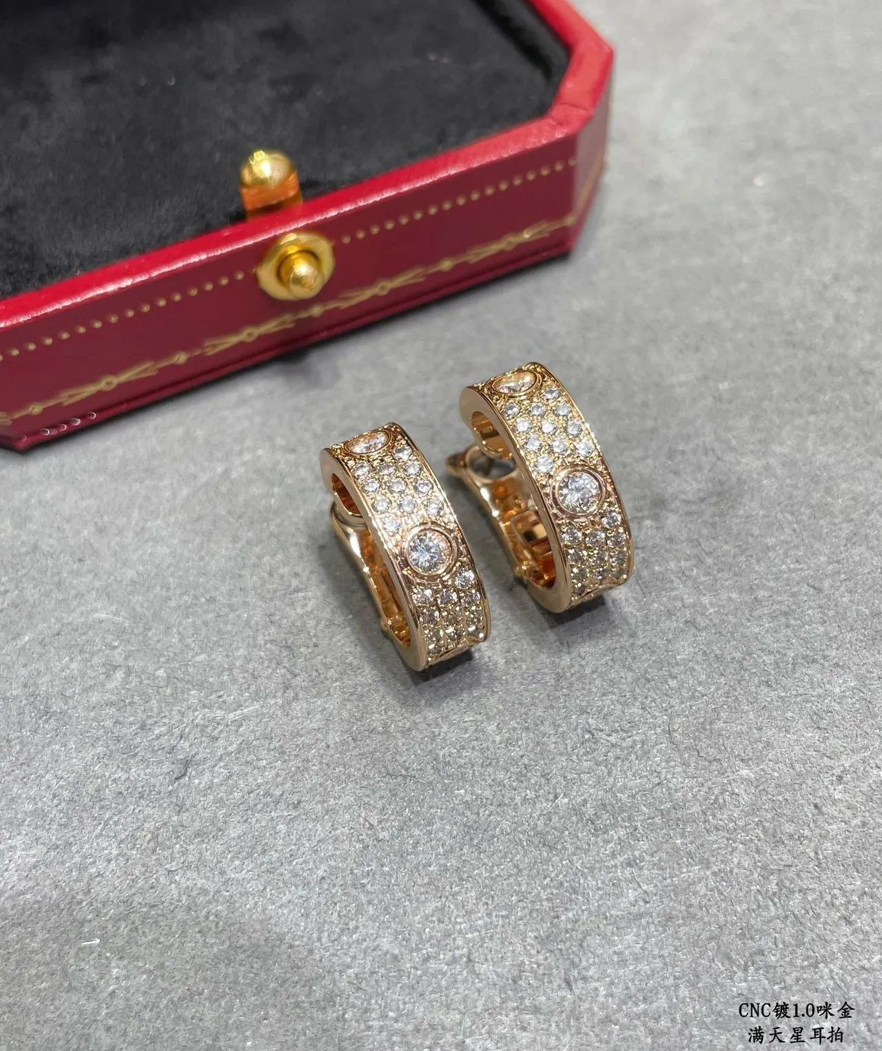 Cartier Juste un Clou Or Argent Pavé-Set Créoles 6