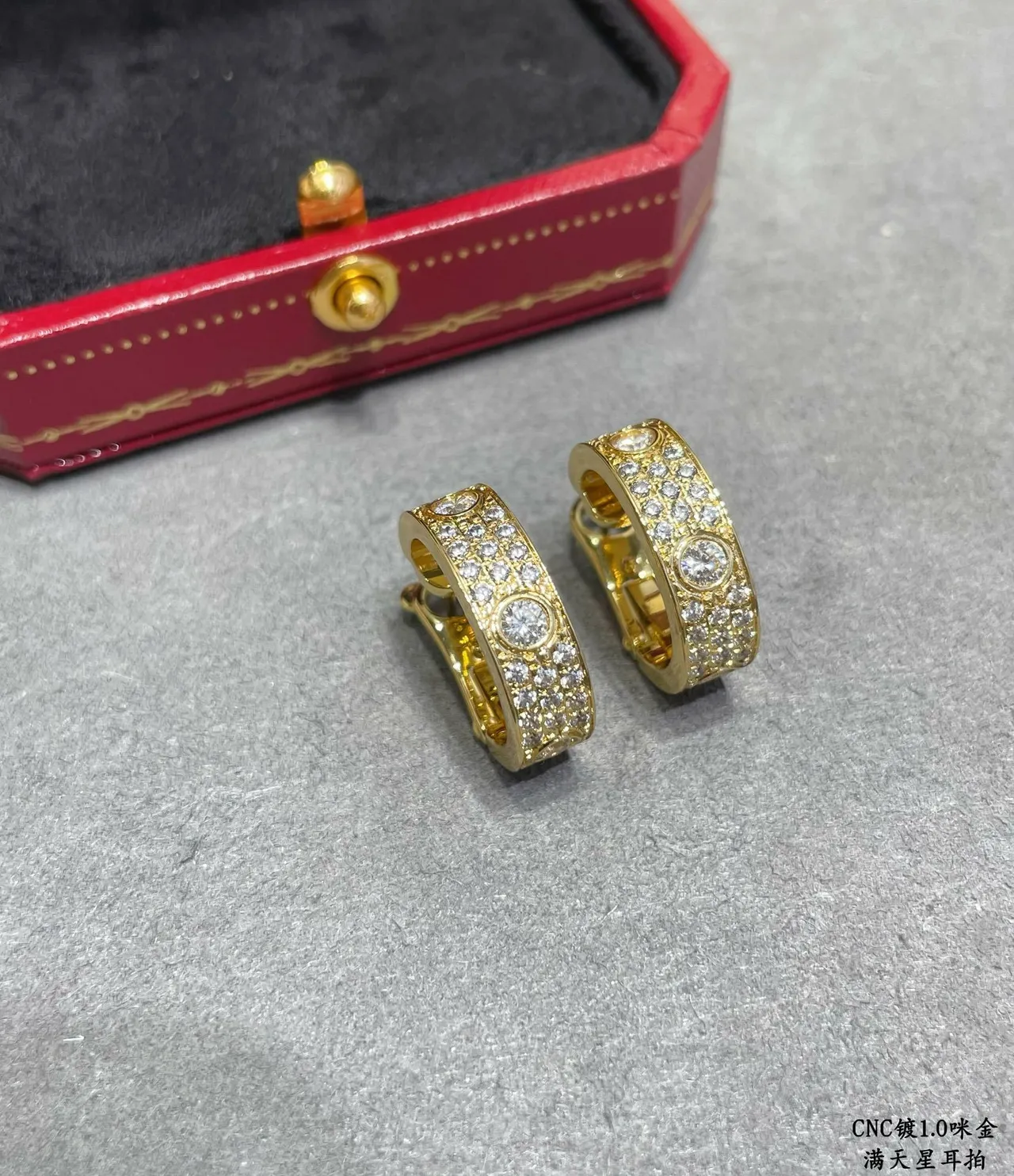 Cartier Juste un Clou Or Argent Pavé-Set Créoles 7
