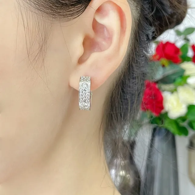 Cartier Juste un Clou Or Argent Pavé-Set Créoles 9