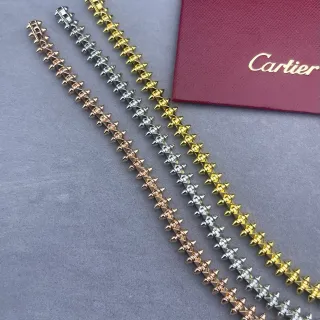 Cartier Juste un Clou Gold Silver Spiked Motif Linked Chain Bracelet