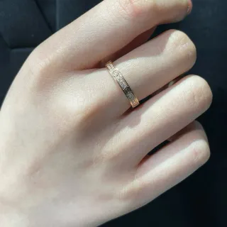 Cartier Juste un Clou Gold White Paved Band Screw Motif Ring
