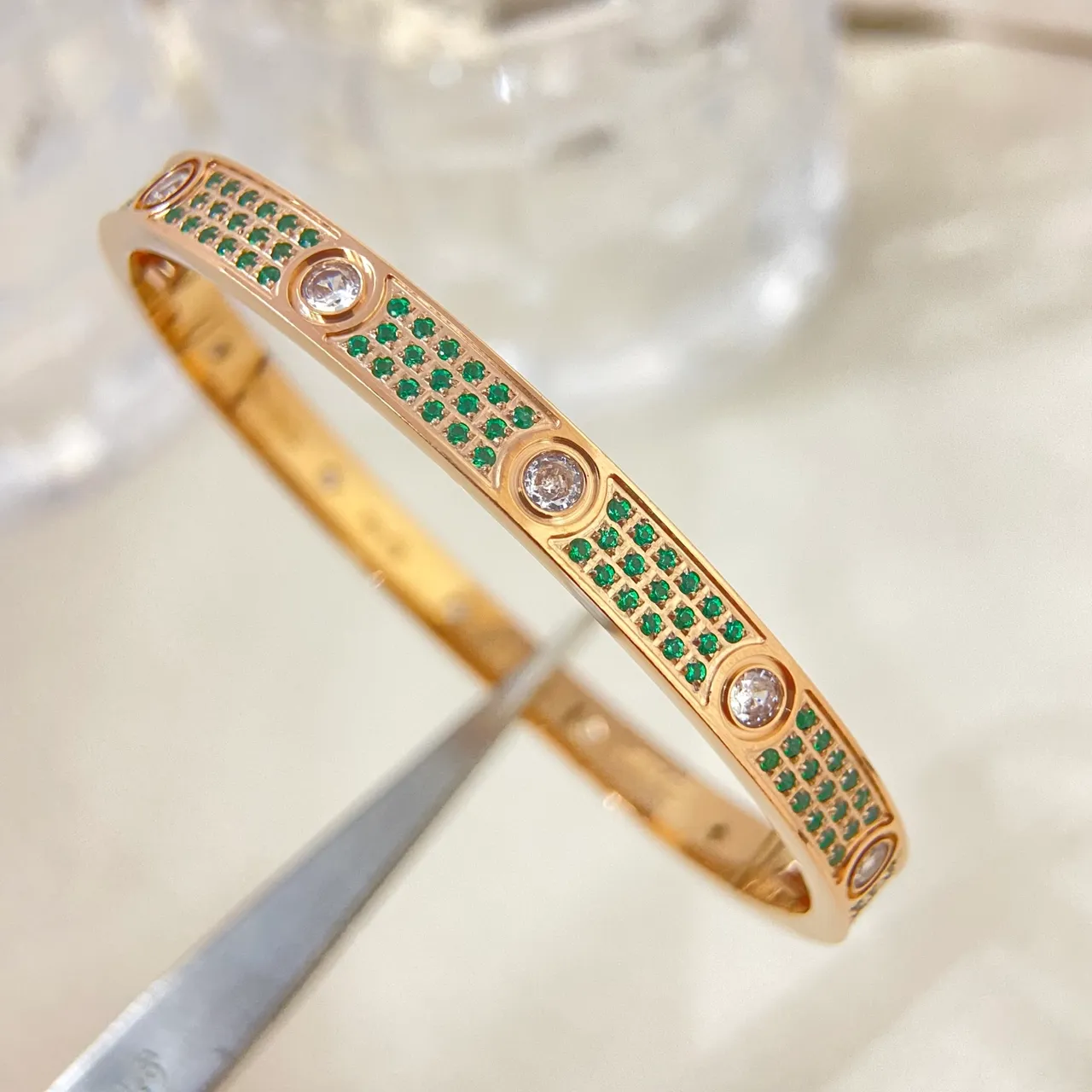 Cartier Juste un Clou Multicolor Pavé Gemstone Bangle Bracelets 4