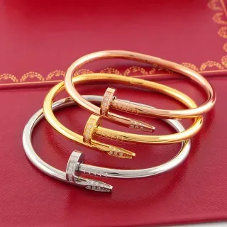 Cartier Juste un Clou Nail Motif Pavé Crystal Hinged Bangle Bracelet