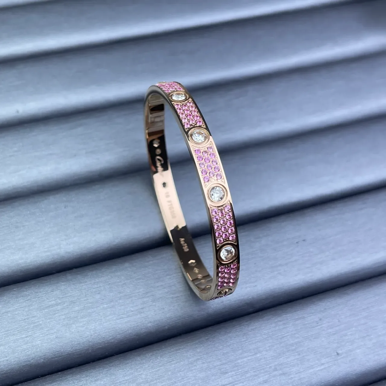 Cartier Juste un Clou Pavé Gemstone Bangle Bracelets 4