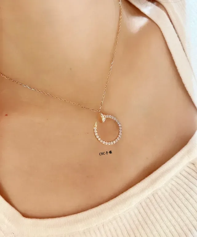 Cartier Juste un Clou Pavé Open-Circle Pendant Necklace 9