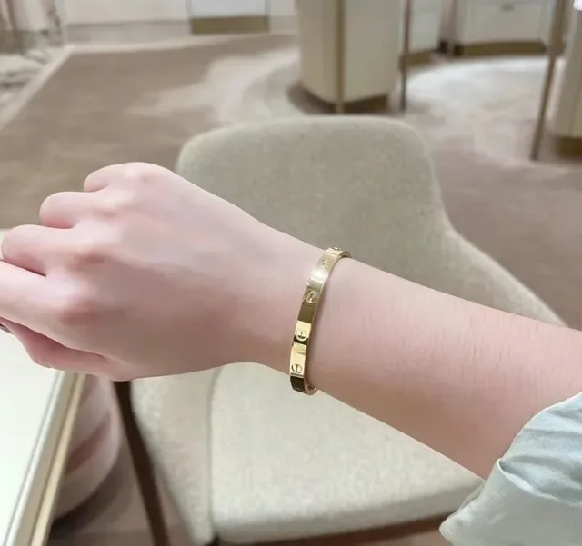 سوارة Cartier Love مصقولة فضة وذهبي مفصلية بموتيف براغي سوارات 3