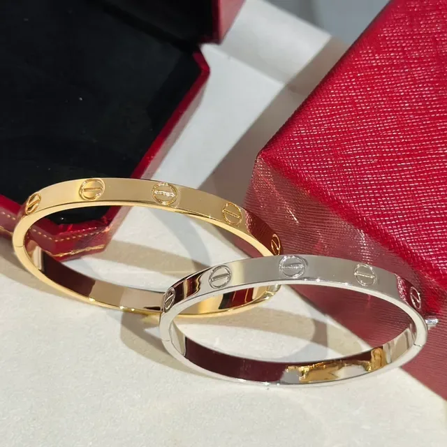 سوارة Cartier Love مصقولة فضة وذهبي مفصلية بموتيف براغي سوارات 6