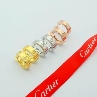 Aretes Cartier Love de oro y plata con bisagra aro con motivo de tornillo