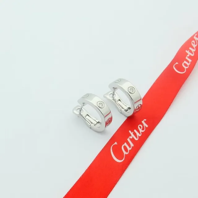 Cartier Love সোনা রুপো হিঞ্জড হুপ স্ক্রু-মোটিফ কানের দুল 6