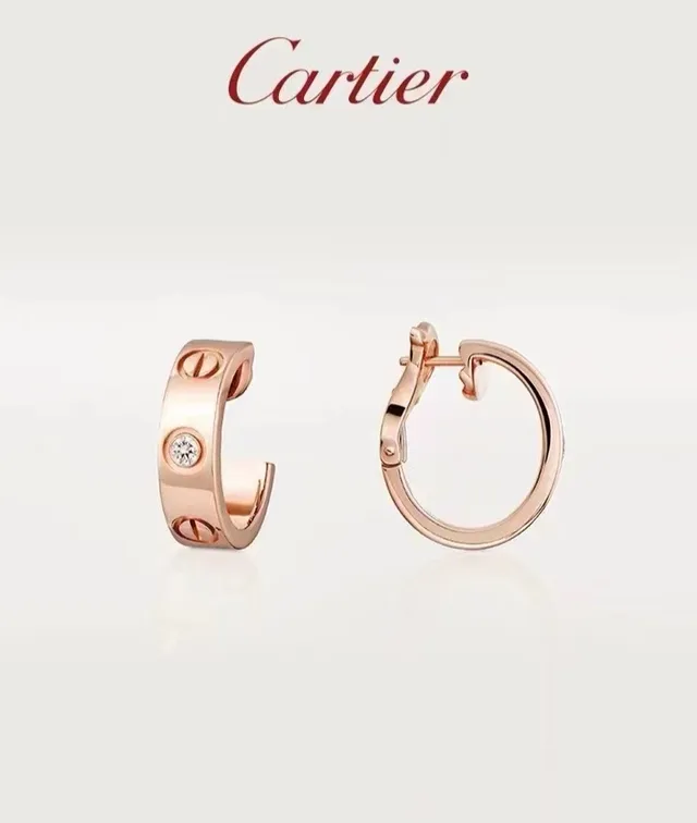 Cartier Love সোনা রুপো হিঞ্জড হুপ স্ক্রু-মোটিফ কানের দুল 8