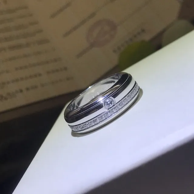 Cartier Love Ouro Prata Empilhadas Dupla-Banda Pavé-Set Canal Lateral Anel 2