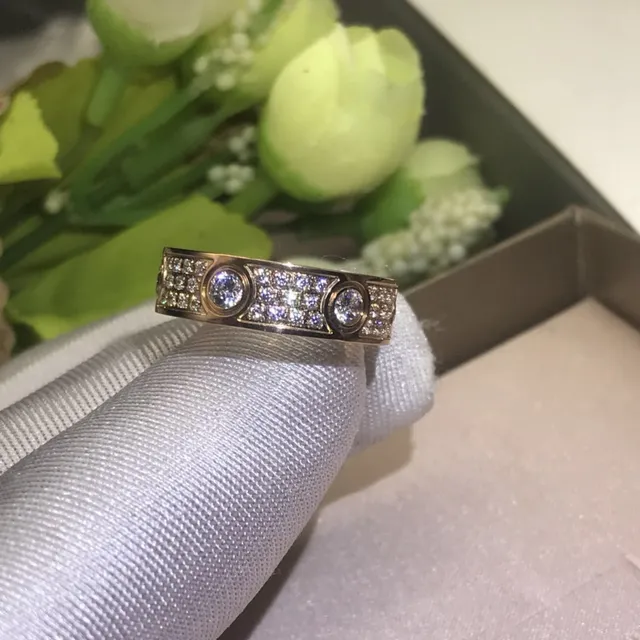 Bague Cartier Love Pavé-Set Triple-Screw Large Bande 5