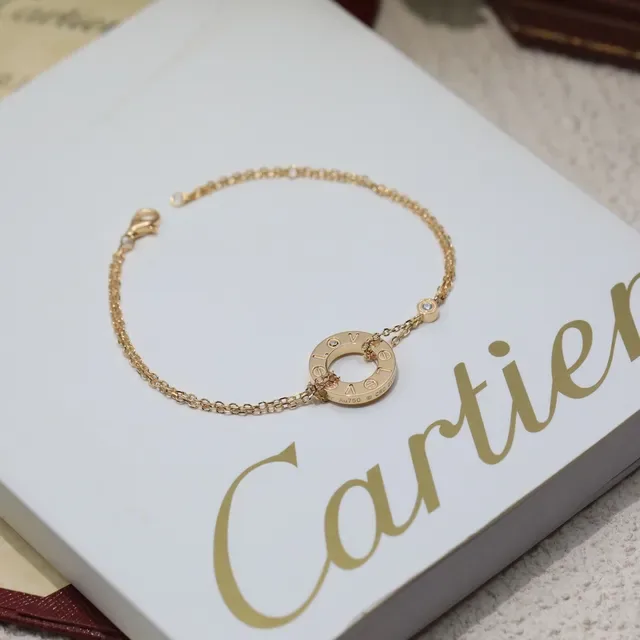 Cartier Love Silver Gold Circular Open-Ring Pendant Roman Numeral Engraving Necklace 6
