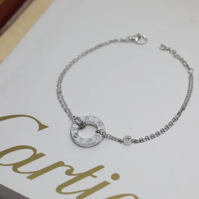 Cartier Love Silver Gold Circular Open-Ring Pendant Roman Numeral Engraving Necklace 7