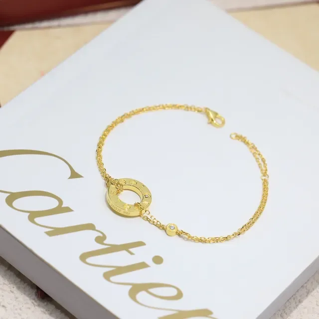 Cartier Love Silver Gold Circular Open-Ring Pendant Roman Numeral Engraving Necklace 8