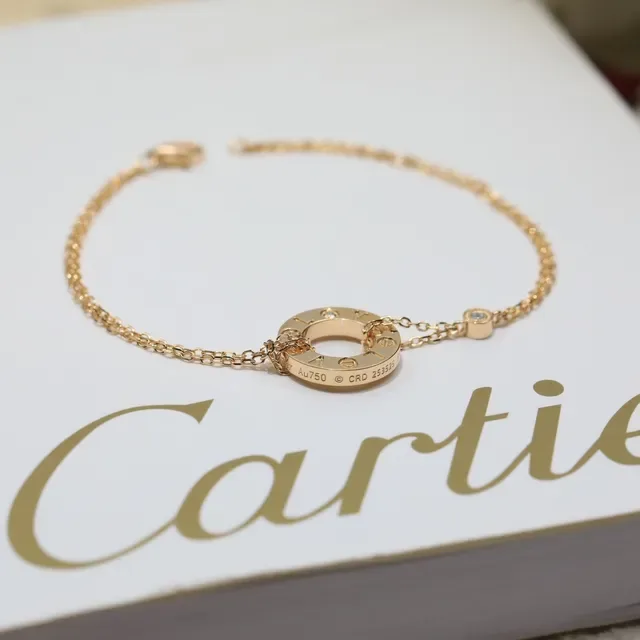 Cartier Love Silver Gold Circular Open-Ring Pendant Roman Numeral Engraving Necklace 9
