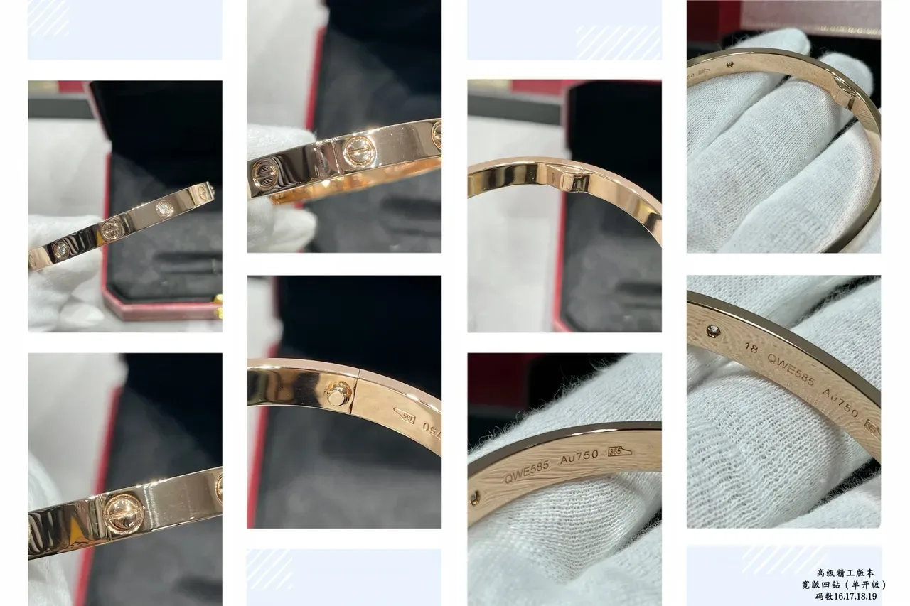 Bracelete Cartier Love Largo com Quatro Diamantes Motivo de Parafuso 2