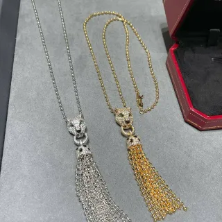Cartier Panthère de Cartier Tassel Necklace Silver and Gold Tone Necklaces