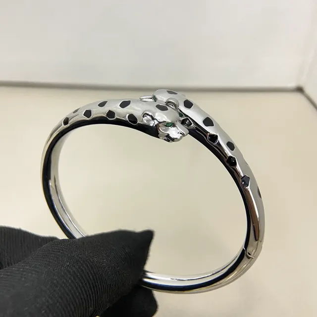 Cartier Panthère Bracelet Or Argent Terminal tête de panthère Motif tacheté 2