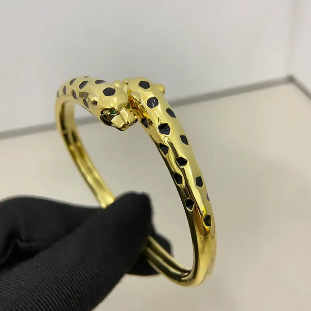 Cartier Panthère Bracelet Or Argent Terminal tête de panthère Motif tacheté 3