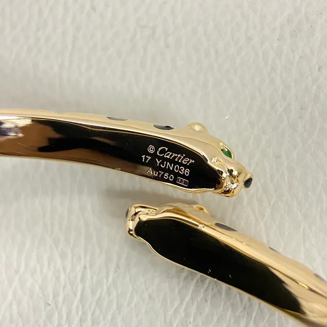 Cartier Panthère Bracelet Or Argent Terminal tête de panthère Motif tacheté 4