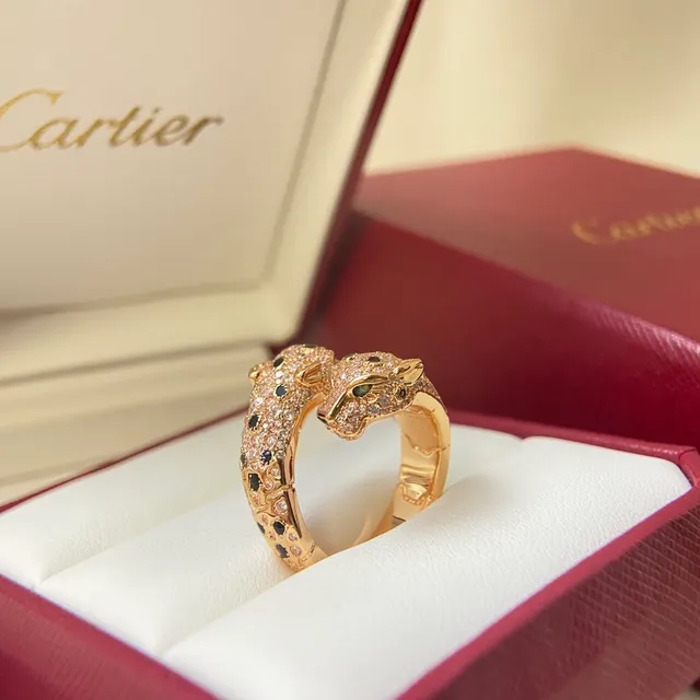 Bague Cartier Panthère Tête de Panthère Pavé Diamond Onyx 5