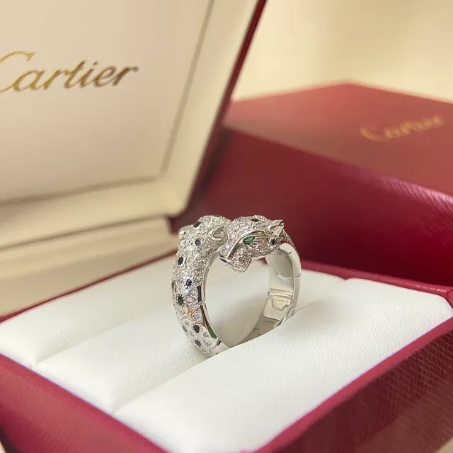 Bague Cartier Panthère Tête de Panthère Pavé Diamond Onyx 6
