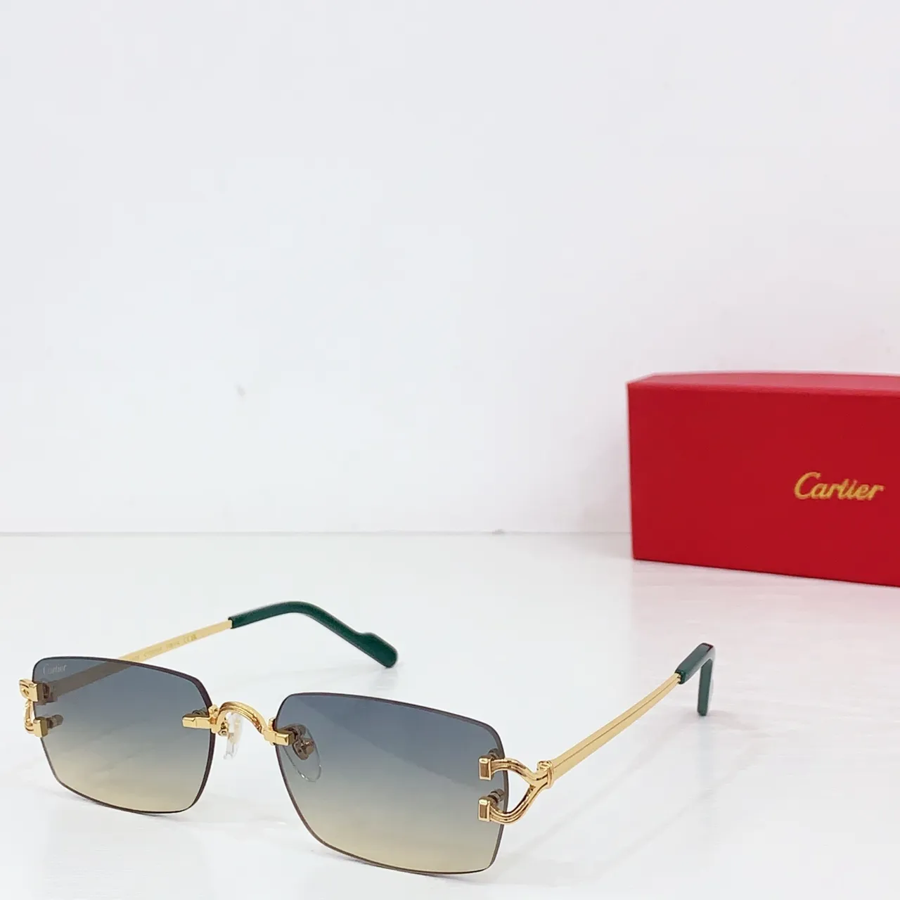 Cartier Lunettes de Soleil Sans Monture Ton Or Dégradé Gris 3