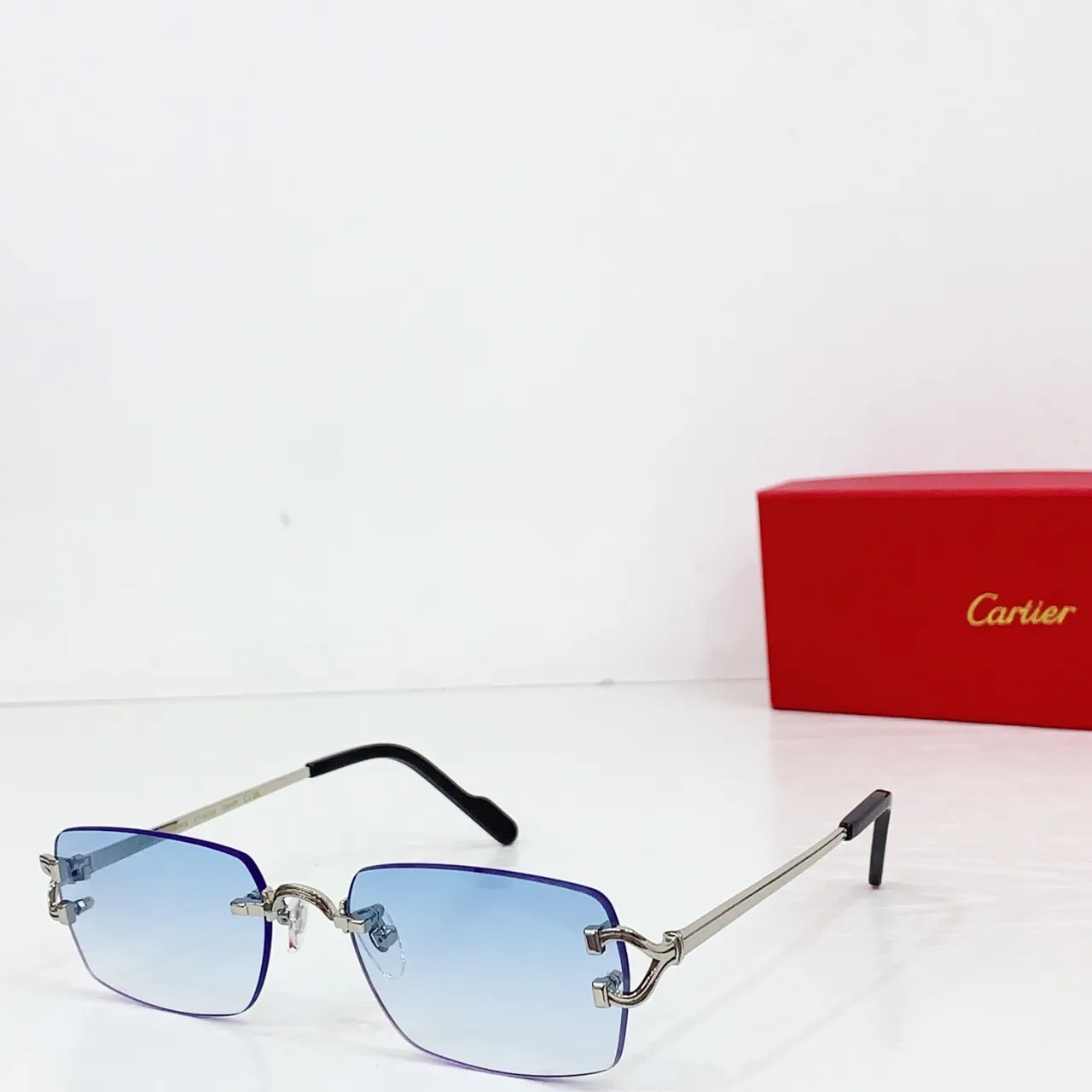Cartier Lunettes de Soleil Sans Monture Ton Or Dégradé Gris 5