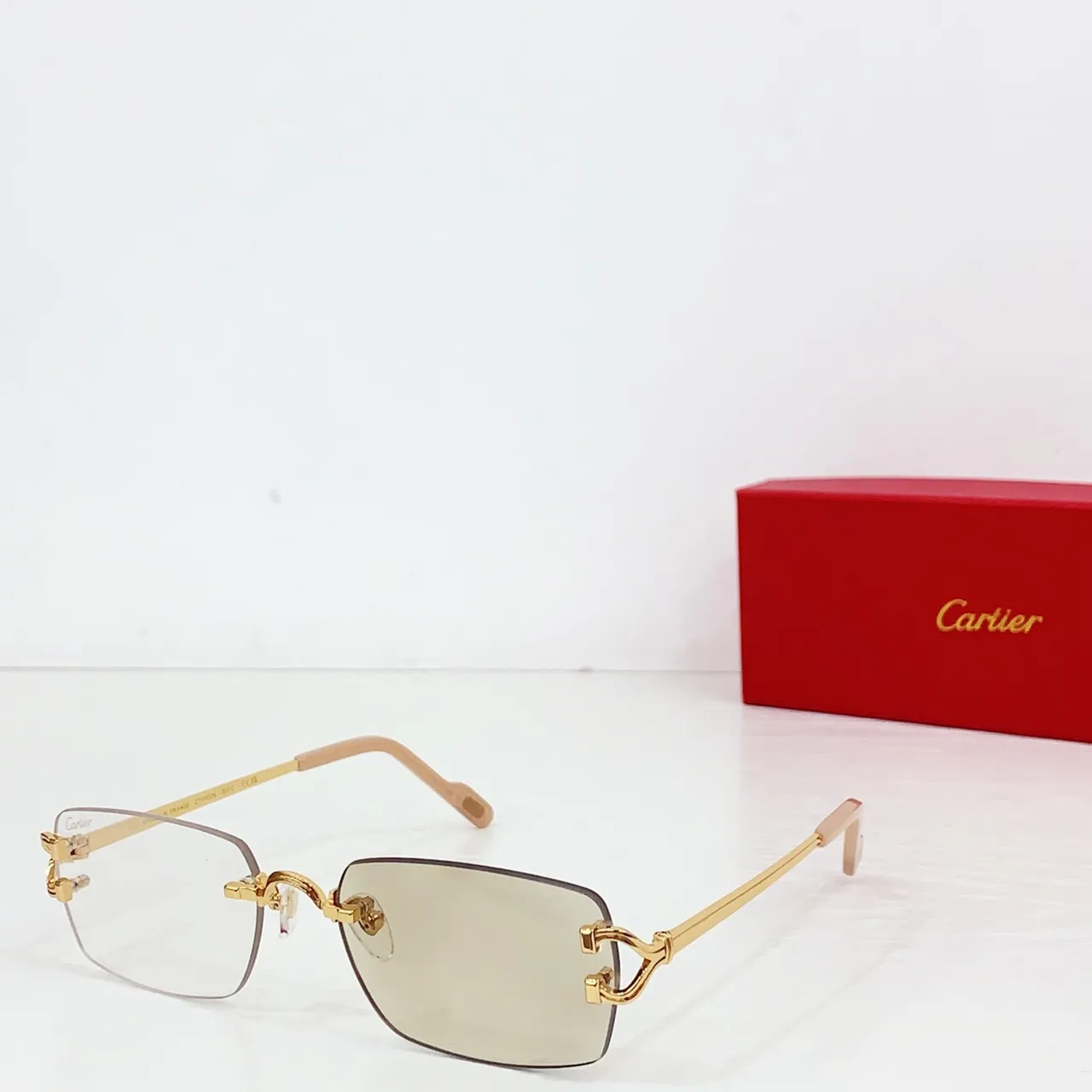 Cartier Lunettes de Soleil Sans Monture Ton Or Dégradé Gris 9