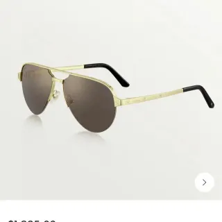 Cartier Santos de Cartier Gold-Tone Aviator Sunglasses
