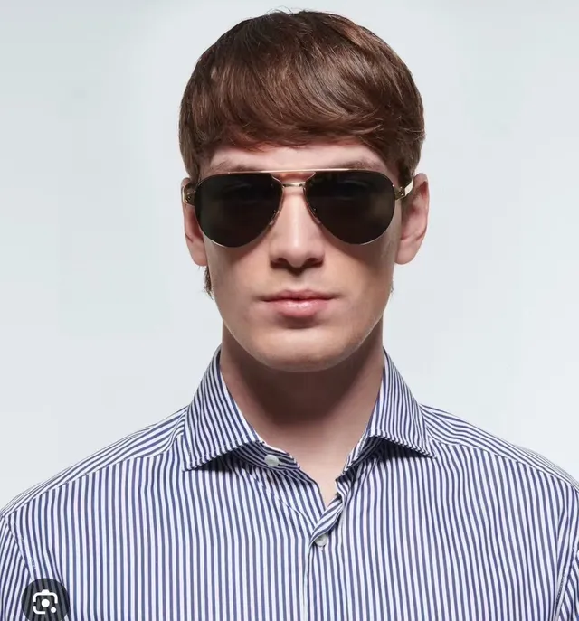 Cartier Santos de Cartier Lunettes de Soleil Aviateur Doré 6