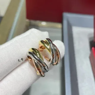 Cartier Trinity Triple-Band Twisted Hoop Earrings