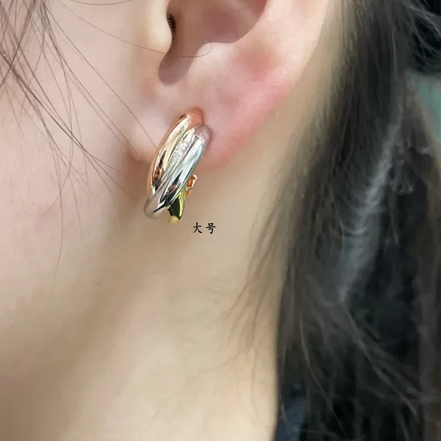 Boucles d'oreilles Cartier Trinity Triple-Band Twisted Hoop 8