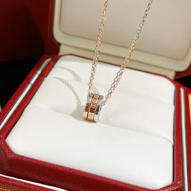 Cartier Trinity Triple Interlocking Rings Necklace 2